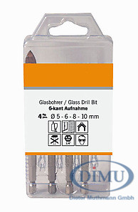 HM Glasbohrer Set 5-6-8-10